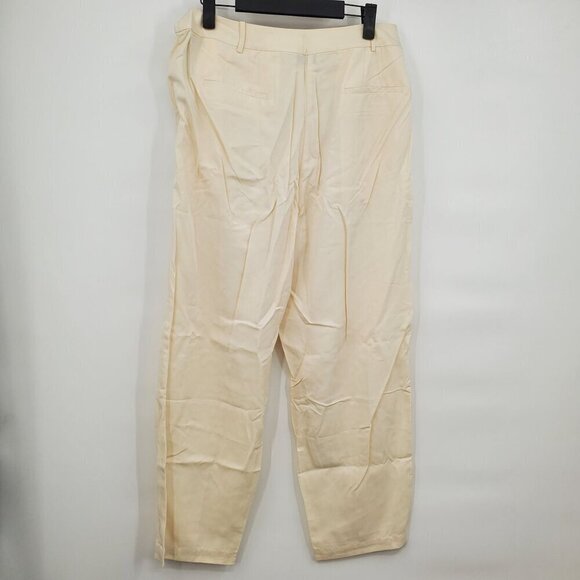 Lattelier Linen Blend Tapered Pants Women Size XL NWT Oversized Pleated Tapered - Picture 7 of 16